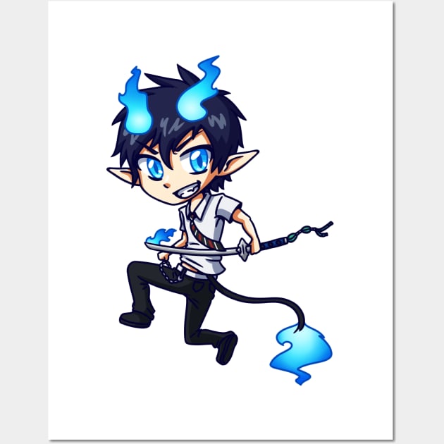 Rin Okumura Chibi Wall Art by LankySandwich